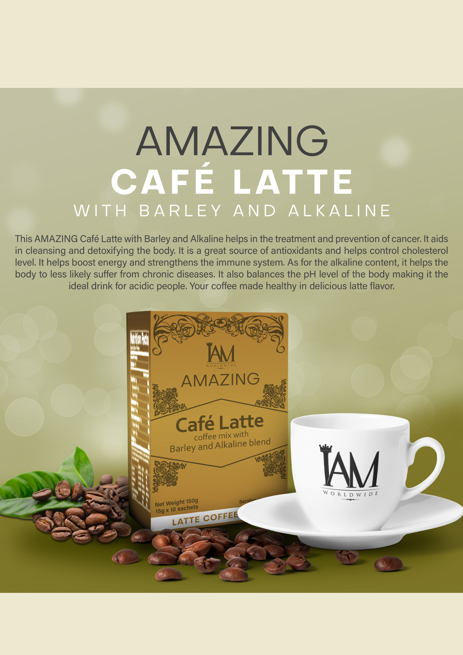 Amazing Cafe Latte with Barley and Alkaline