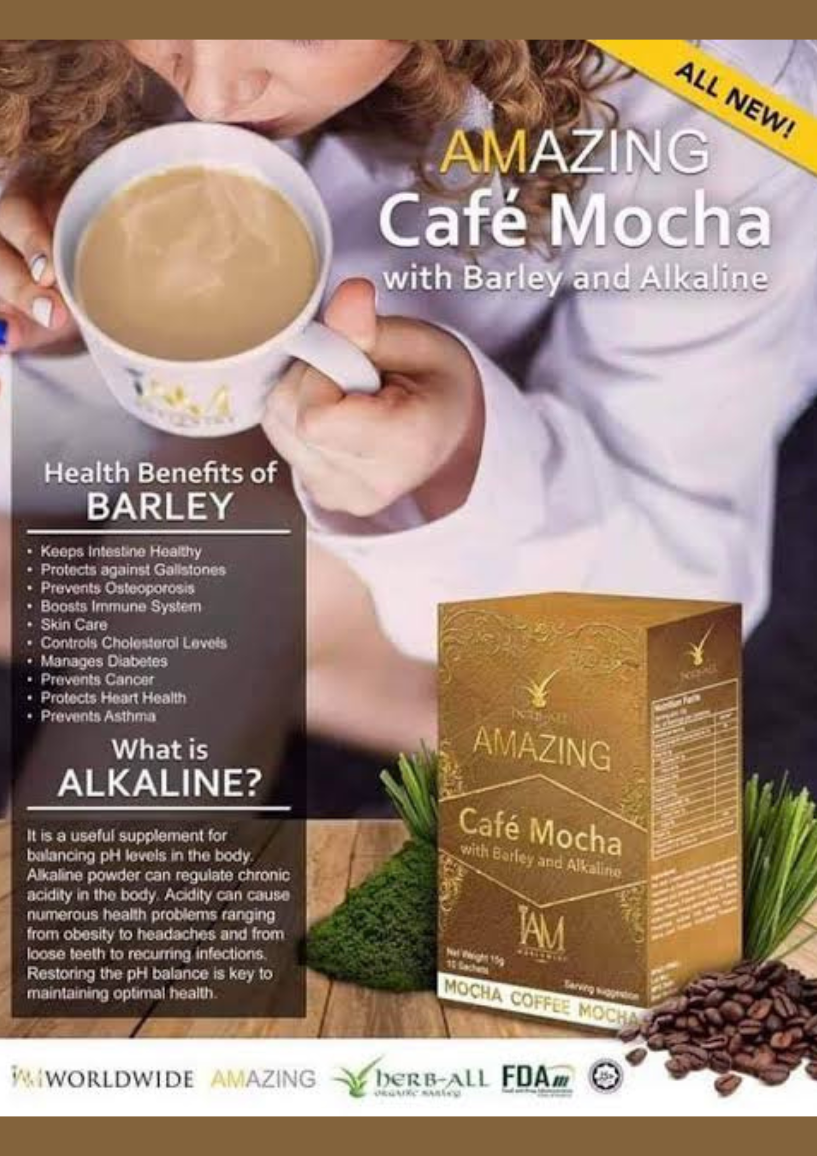 Amazing Cafe Mocha with Barley and Alkaline