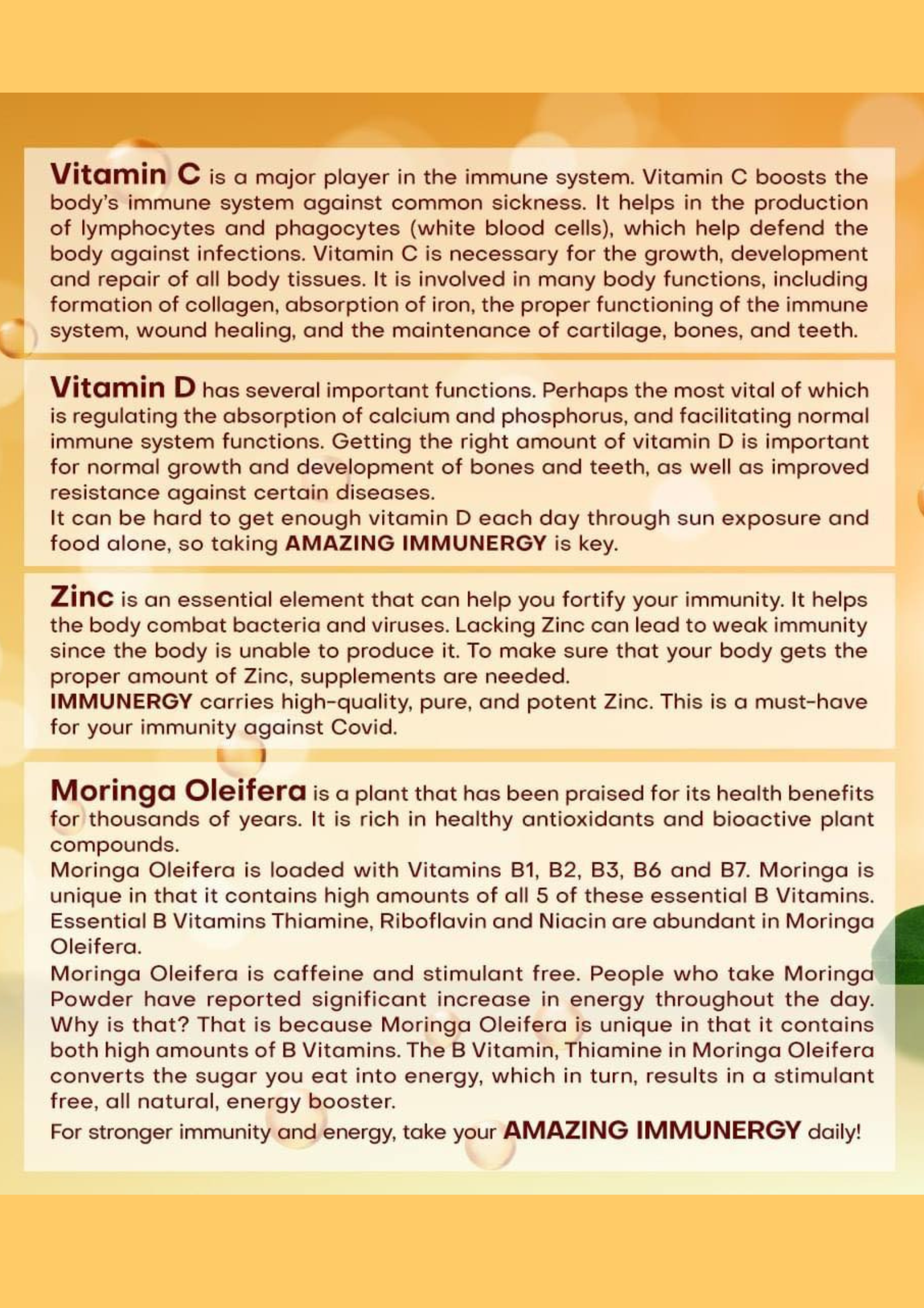 Amazing Immunergy Food Supplement